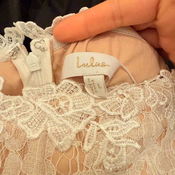 Lulu's Romance Dreamer White Lace Off-the-Shoulder Maxi Dress - Picture 8 of 10